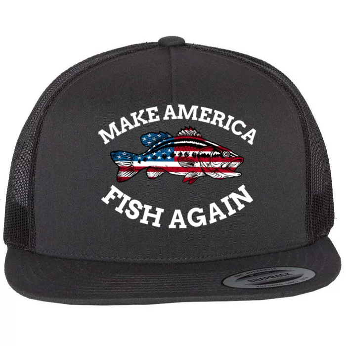 Make America Fish Again Fisherman USA Flat Bill Trucker Hat