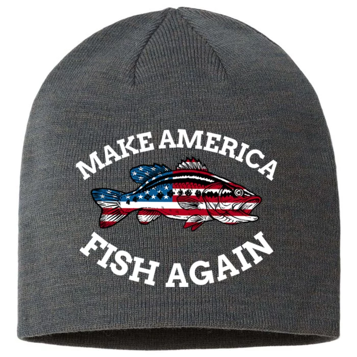 Make America Fish Again Fisherman USA 8 1/2in Sustainable Knit Beanie