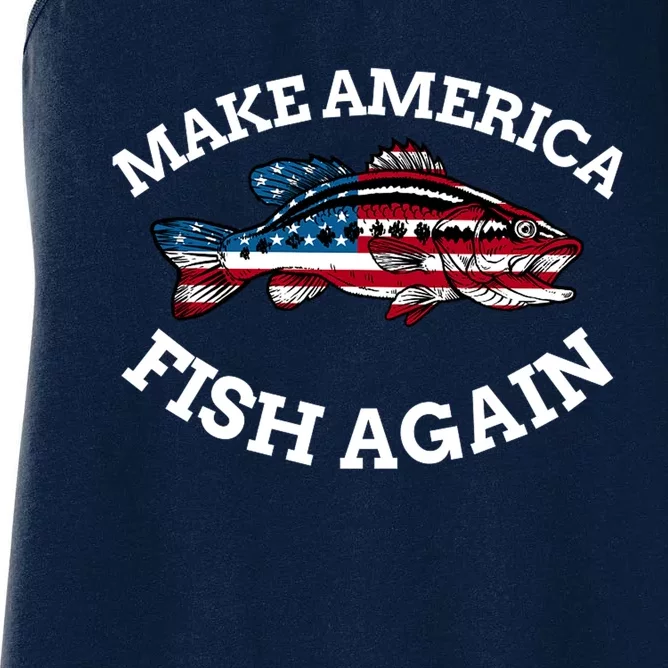 Make America Fish Again Fisherman USA Women's Racerback Tank