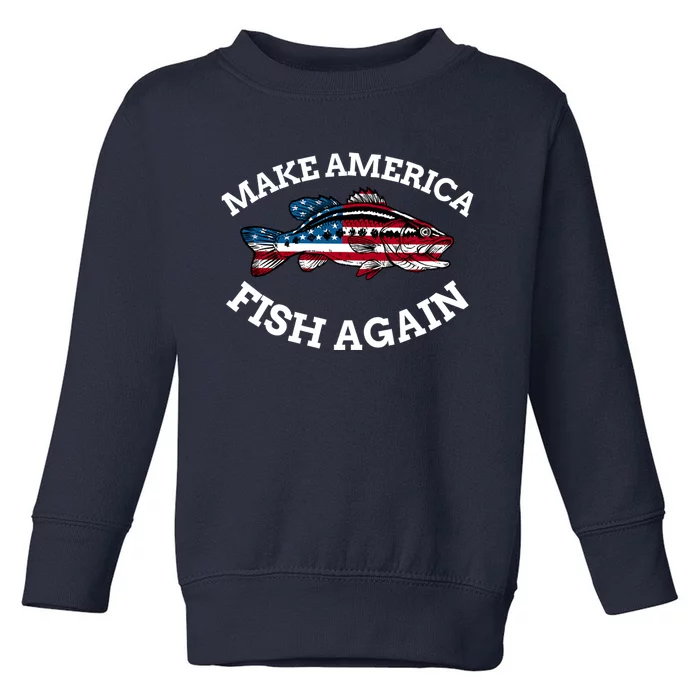 Make America Fish Again Fisherman USA Toddler Sweatshirt