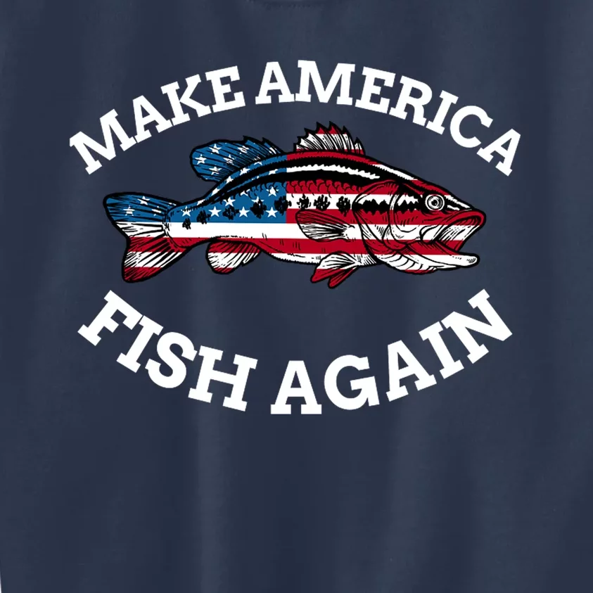 Make America Fish Again Fisherman USA Kids Sweatshirt