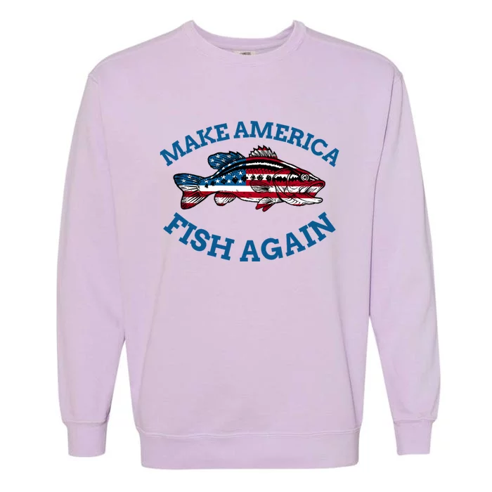 Make America Fish Again Fisherman USA Garment-Dyed Sweatshirt