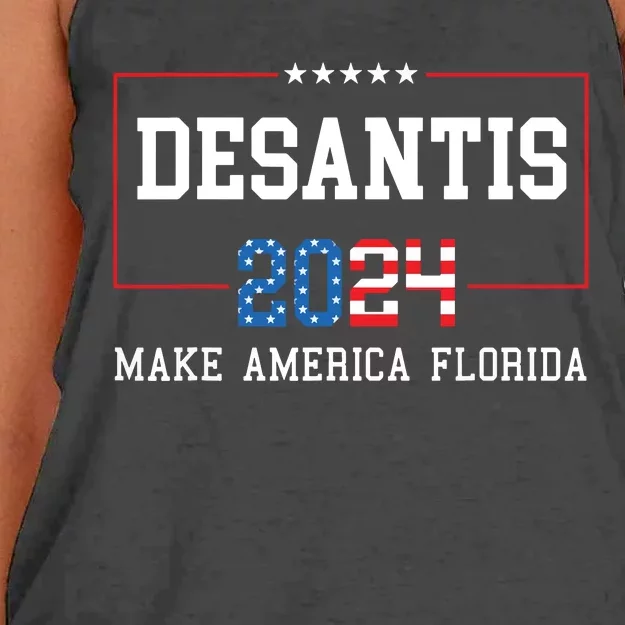 Make America Florida DeSantis 2024 Women's Knotted Racerback Tank