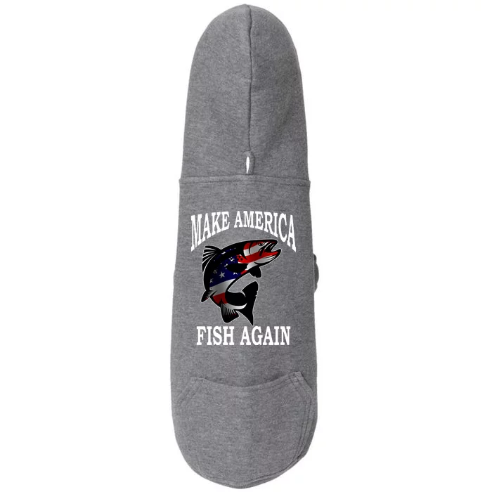 Make America Fish Again USA Fishing Gift Doggie 3-End Fleece Hoodie