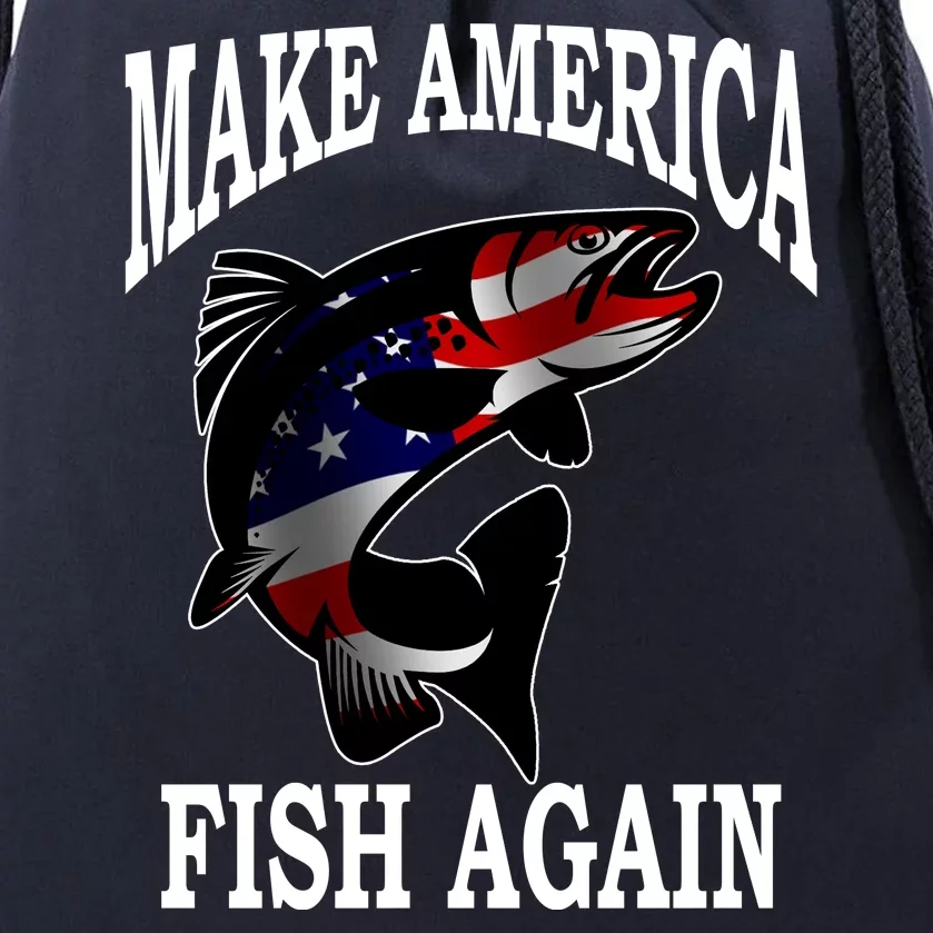 Make America Fish Again USA Fishing Gift Drawstring Bag