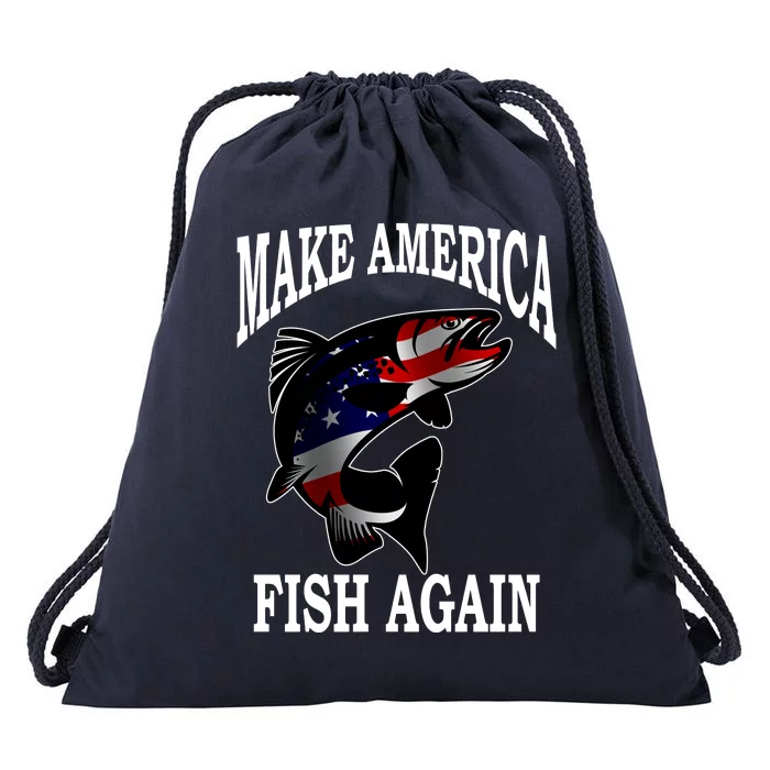 Make America Fish Again USA Fishing Gift Drawstring Bag