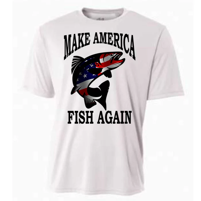 Make America Fish Again USA Fishing Gift Cooling Performance Crew T-Shirt