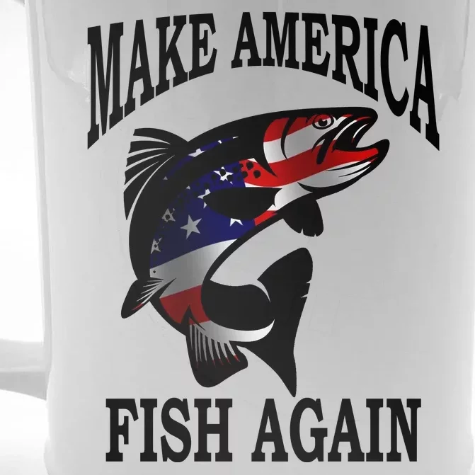 Make America Fish Again USA Fishing Gift Front & Back Beer Stein