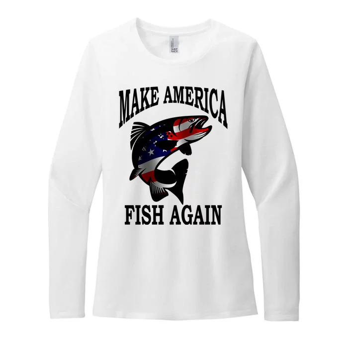 Make America Fish Again USA Fishing Gift Womens CVC Long Sleeve Shirt