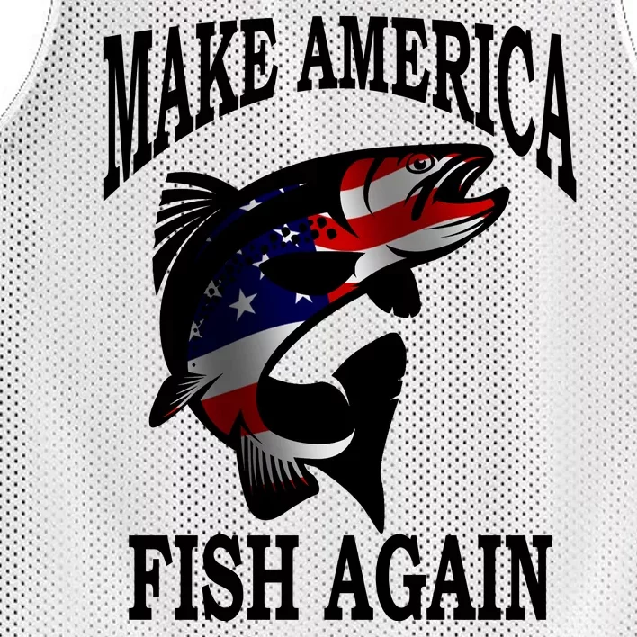 Make America Fish Again USA Fishing Gift Mesh Reversible Basketball Jersey Tank