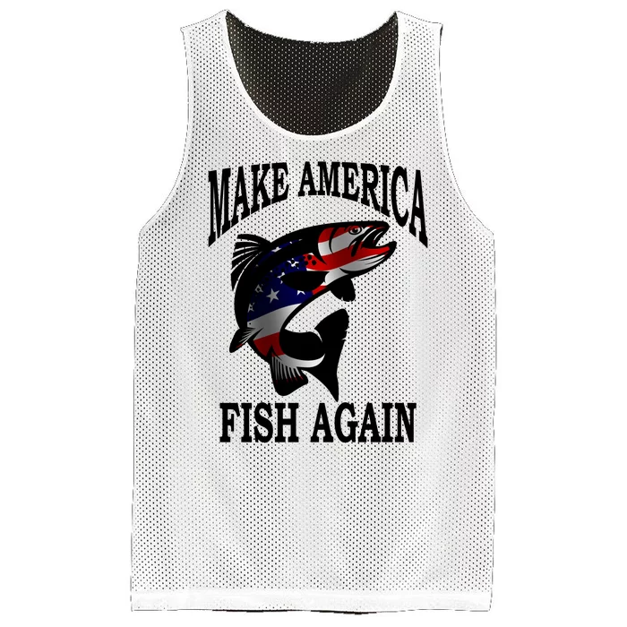 Make America Fish Again USA Fishing Gift Mesh Reversible Basketball Jersey Tank