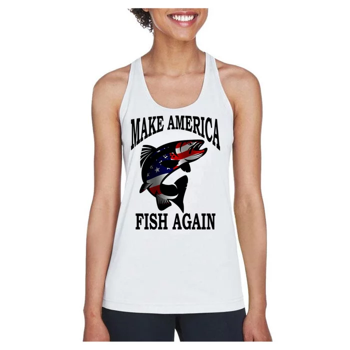 Make America Fish Again USA Fishing Gift Women's Racerback Tank