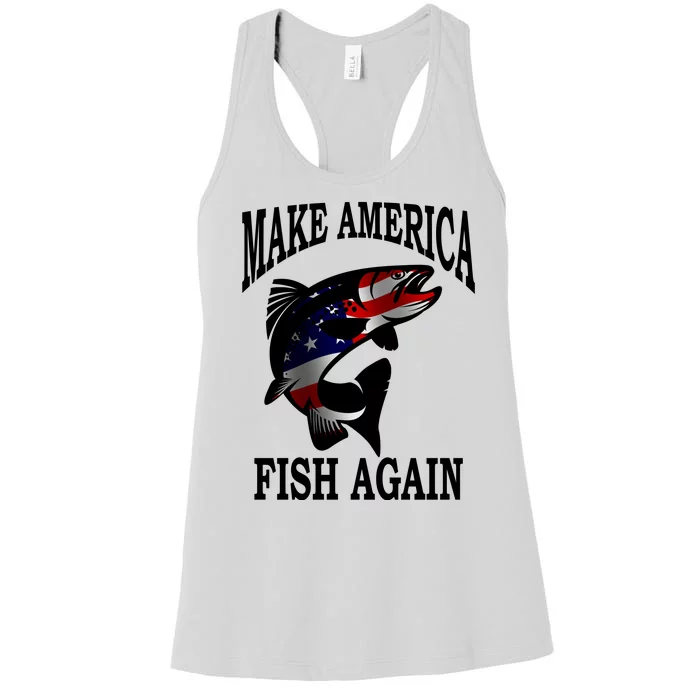 Make America Fish Again USA Fishing Gift Women's Racerback Tank