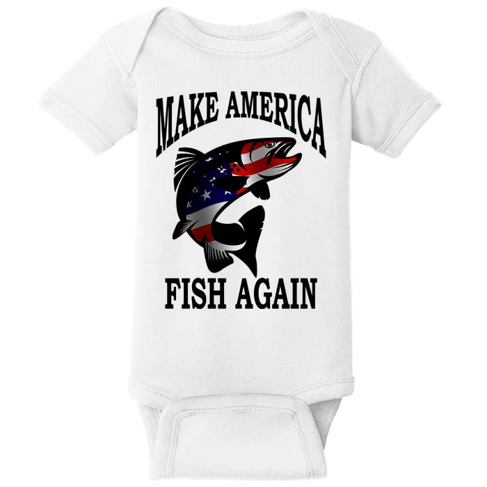 Make America Fish Again USA Fishing Gift Baby Bodysuit