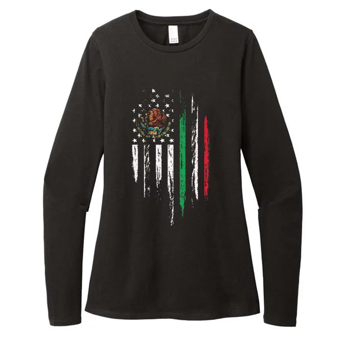 Mexican American Flag Combo Mexico USA Cinco De Mayo Gift Womens CVC Long Sleeve Shirt