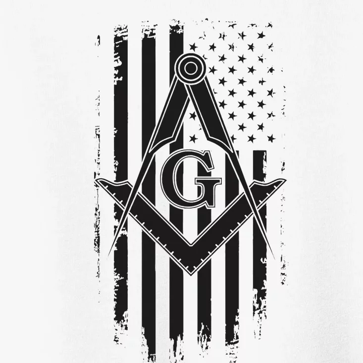 Masonic American Flag Square And Compass Freemason Toddler T-Shirt