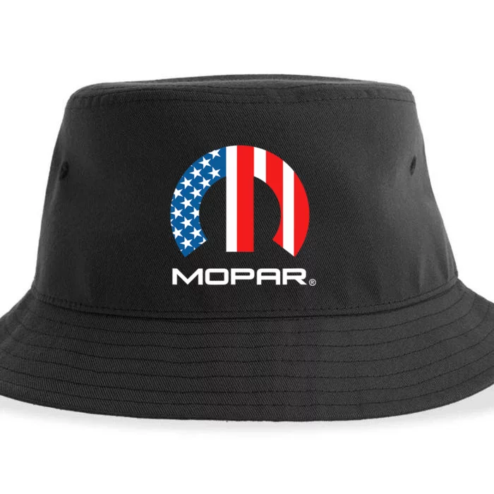 Mopar American Flag White Logo Sustainable Bucket Hat