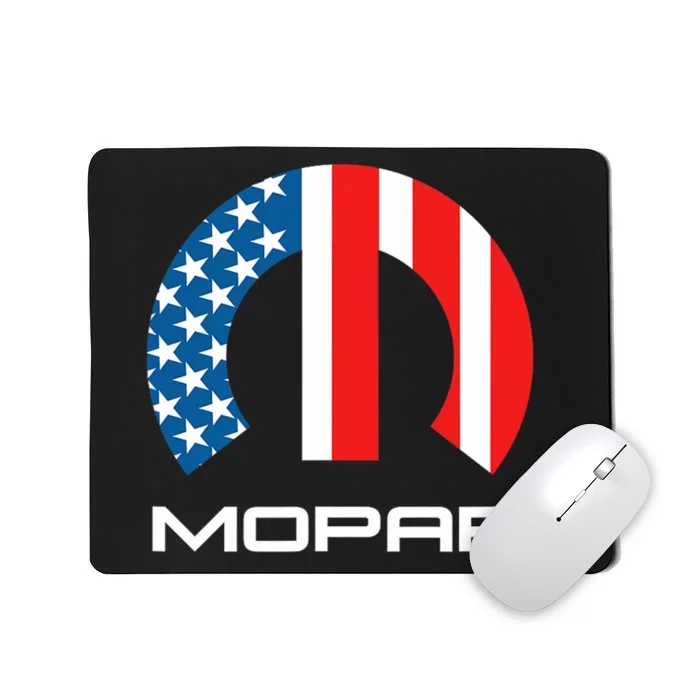 Mopar American Flag White Logo Mousepad