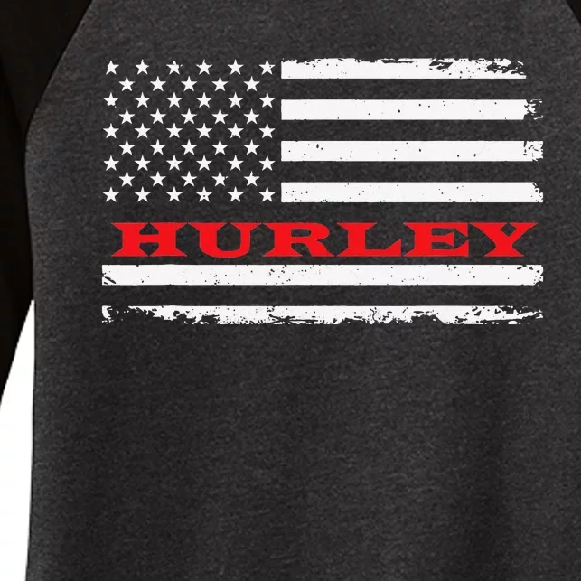 Mississippi American Flag Hurley USA Patriotic Souvenir Women's Tri-Blend 3/4-Sleeve Raglan Shirt