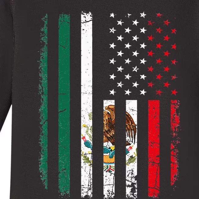 Mexican American Flag Mexican Roots Mexico America Baby Long Sleeve Bodysuit