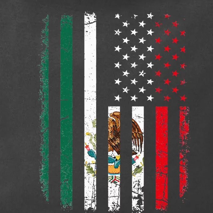 Mexican American Flag Mexican Roots Mexico America Zip Tote Bag