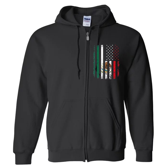 Mexican American Flag Mexican Roots Mexico America Full Zip Hoodie