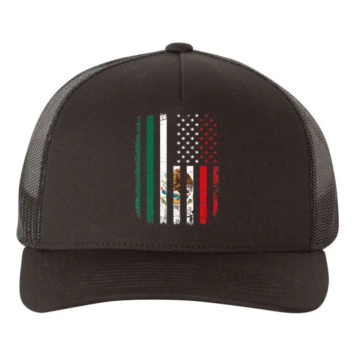 Mexican American Flag Mexican Roots Mexico America Yupoong Adult 5-Panel Trucker Hat