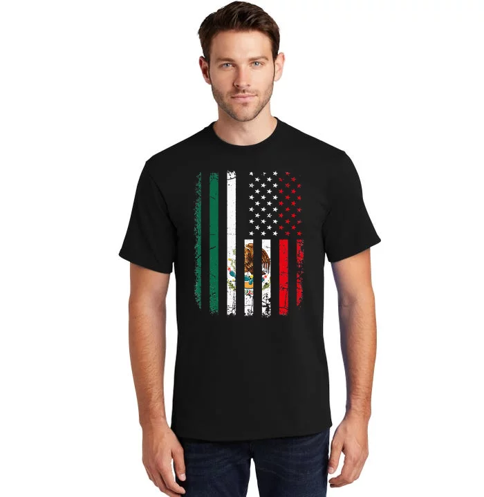 Mexican American Flag Mexican Roots Mexico America Tall T-Shirt