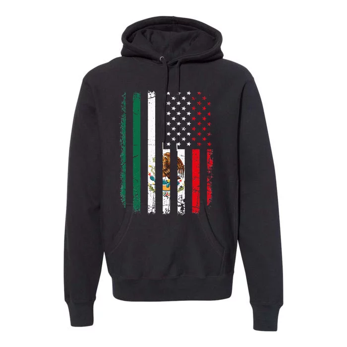 Mexican American Flag Mexican Roots Mexico America Premium Hoodie