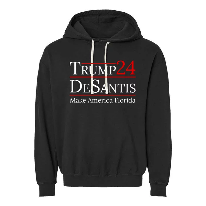 Make America Florida Trump Desantis 2024 Election Gift Garment-Dyed Fleece Hoodie