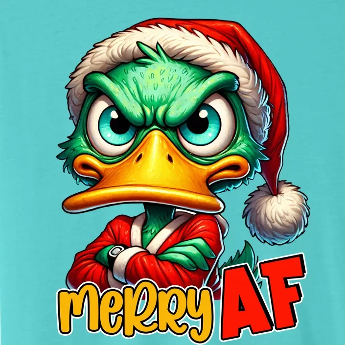 Merry Af Funny Sarcastic Grumpy Duck Christmas ChromaSoft Performance T-Shirt