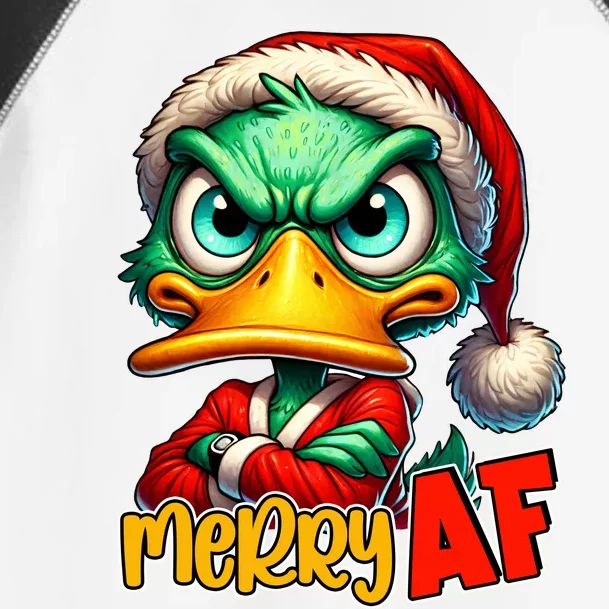 Merry Af Funny Sarcastic Grumpy Duck Christmas Toddler Fine Jersey T-Shirt