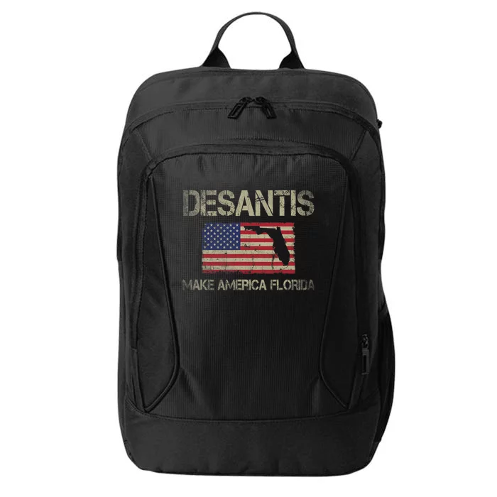 Make America Florida, DeSantis 2024 Election Vintage US Flag City Backpack