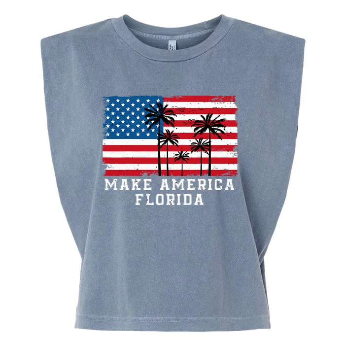 Make America Florida Desantis 2024 Trump Desantis Election Garment-Dyed Women's Muscle Tee