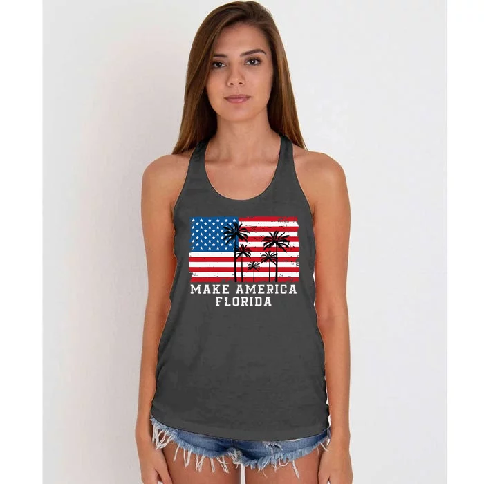 Make America Florida DeSantis 2024 Trump DeSantis Election Women's Knotted Racerback Tank