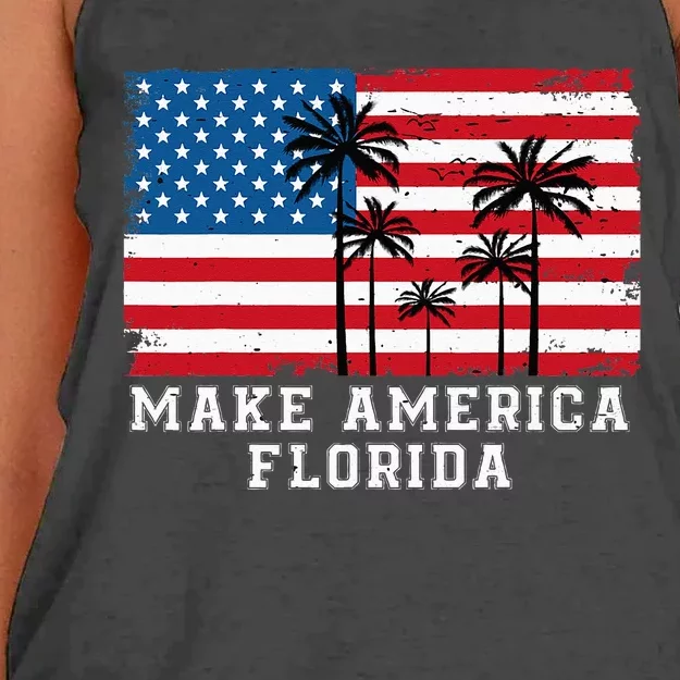 Make America Florida DeSantis 2024 Trump DeSantis Election Women's Knotted Racerback Tank