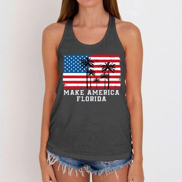 Make America Florida DeSantis 2024 Trump DeSantis Election Women's Knotted Racerback Tank