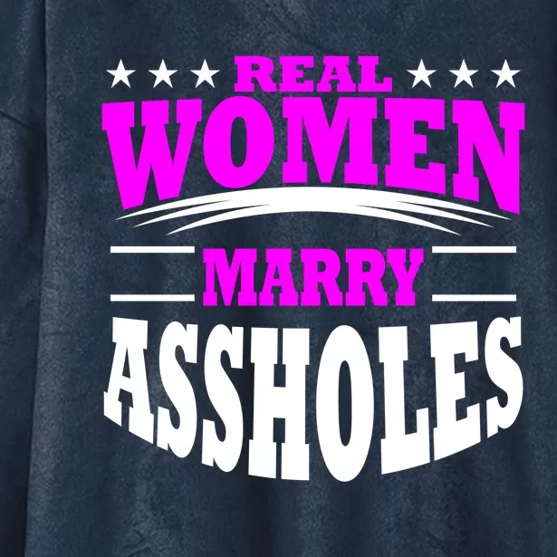 Marry Assholes Funny Gag Gift For Wife From Husband Hooded Wearable Blanket