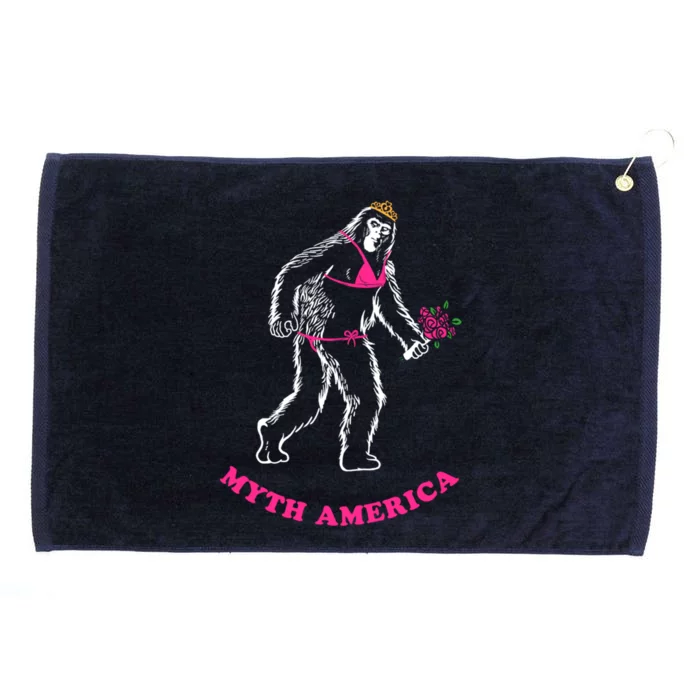 Myth America Funny Bigfoot Miss America Gift Grommeted Golf Towel