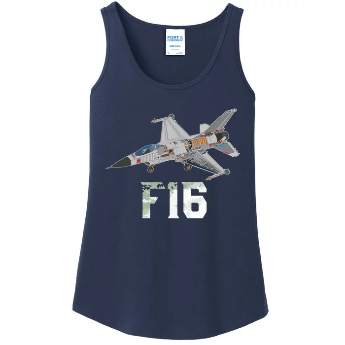 Military Aircraft F16 Falcon Pilot Gifts Ladies Essential Tank