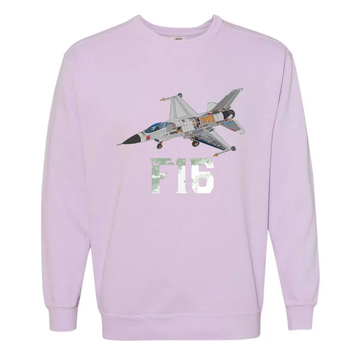 Military Aircraft F16 Falcon Pilot Gifts Garment-Dyed Sweatshirt