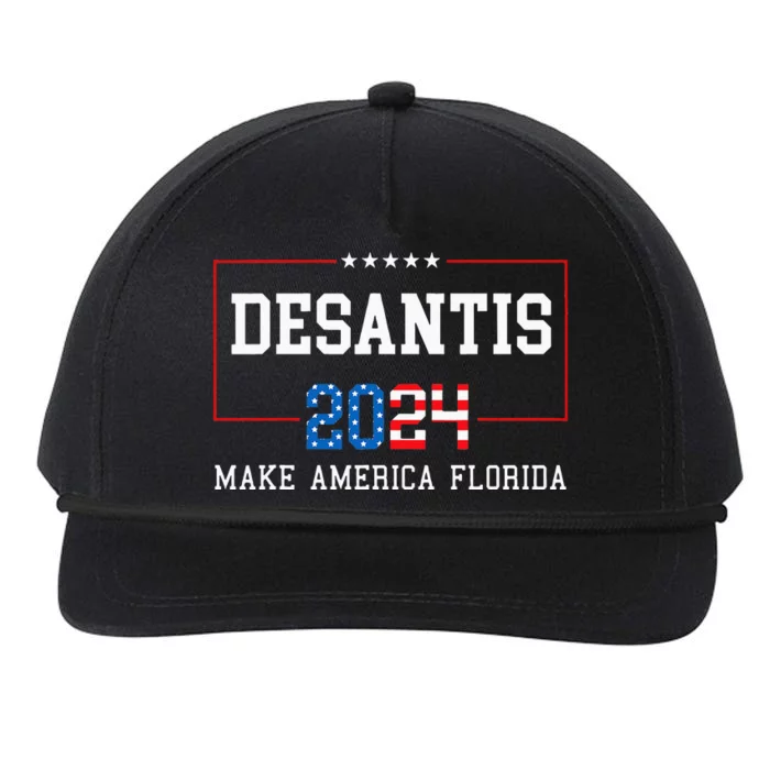 Make America Florida DeSantis 2024 Snapback Five-Panel Rope Hat