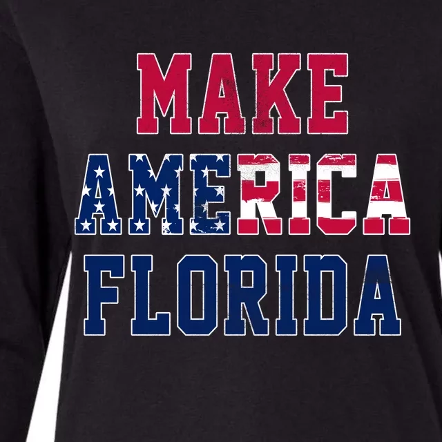 Make America Florida, Desantis 2024 Election Funny Sarcastic Womens Cotton Relaxed Long Sleeve T-Shirt