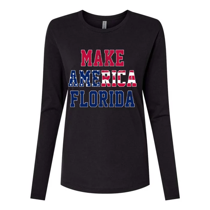 Make America Florida, Desantis 2024 Election Funny Sarcastic Womens Cotton Relaxed Long Sleeve T-Shirt