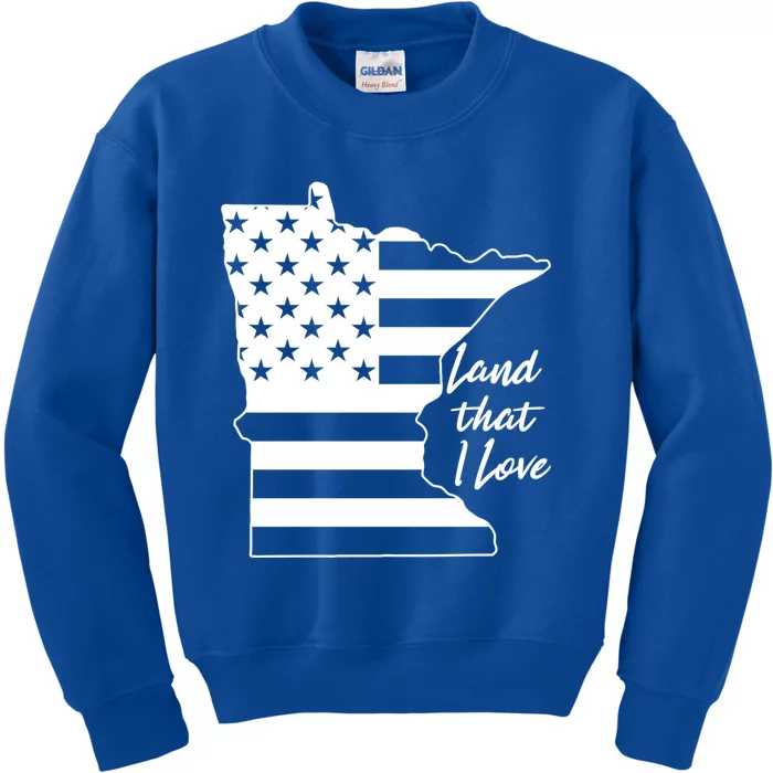 Minnesota American Flag Land That I Love Gift Kids Sweatshirt