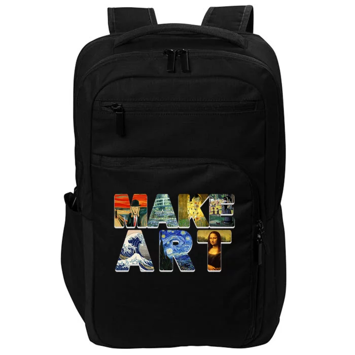 MAKE ART Funny Artist Artistic Humor Famous Paintings Impact Tech Backpack