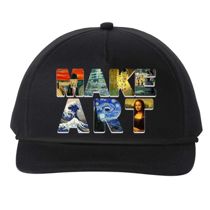 MAKE ART Funny Artist Artistic Humor Famous Paintings Snapback Five-Panel Rope Hat