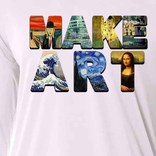 MAKE ART Funny Artist Artistic Humor Famous Paintings Cooling Performance Long Sleeve Crew