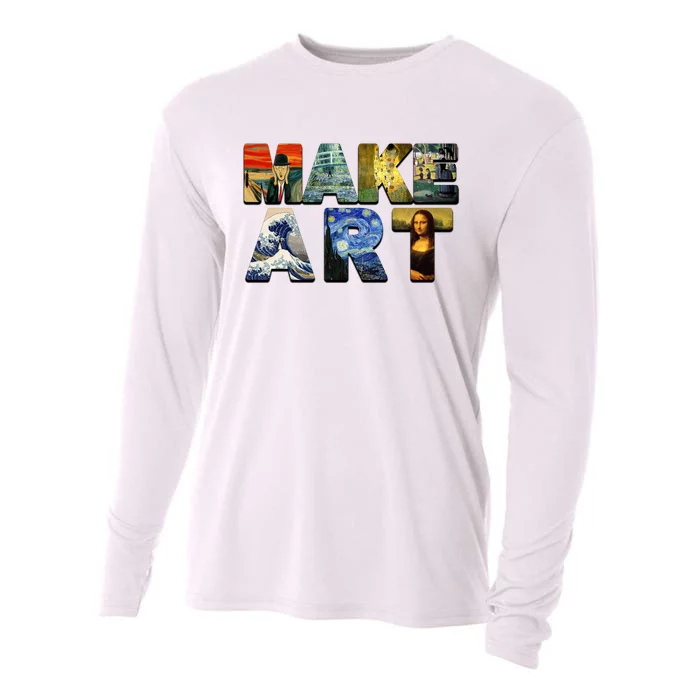 MAKE ART Funny Artist Artistic Humor Famous Paintings Cooling Performance Long Sleeve Crew