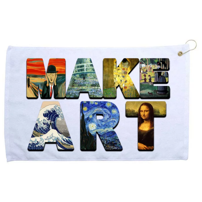 MAKE ART Funny Artist Artistic Humor Famous Paintings Grommeted Golf Towel